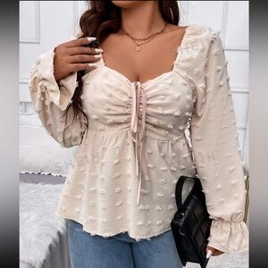 Plus - Long Sleeve Blouse - 3X